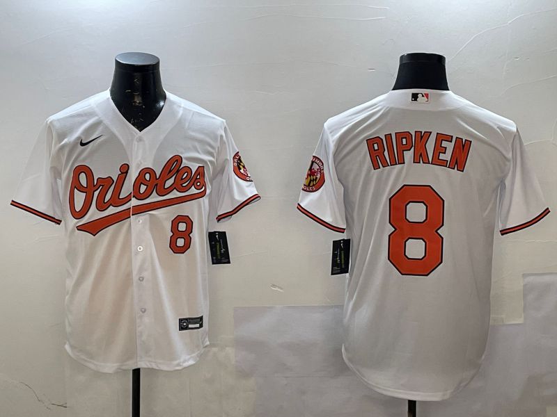 Men Baltimore Orioles #8 Ripken White Game 2025 Nike MLB Jersey style 1